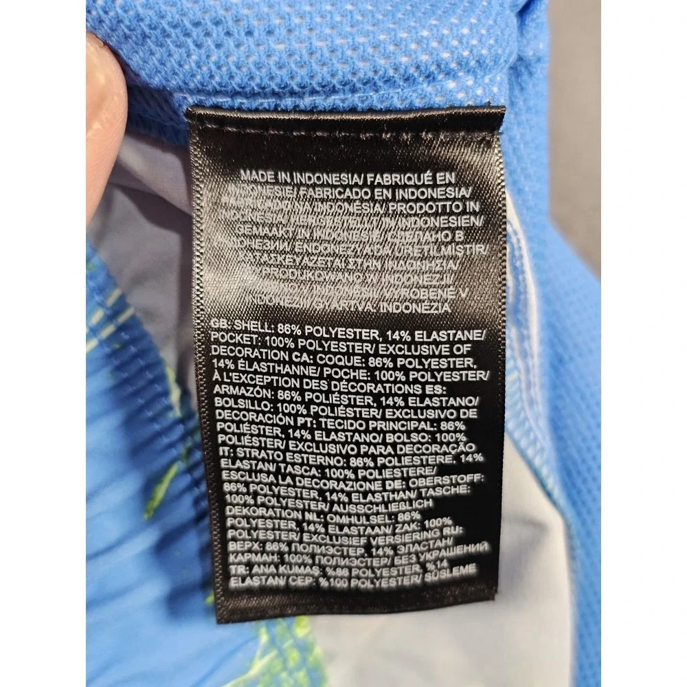 The North‎ Face Wander Short Men's 2XL Blue Green Print Elastic Waist Drawstring
